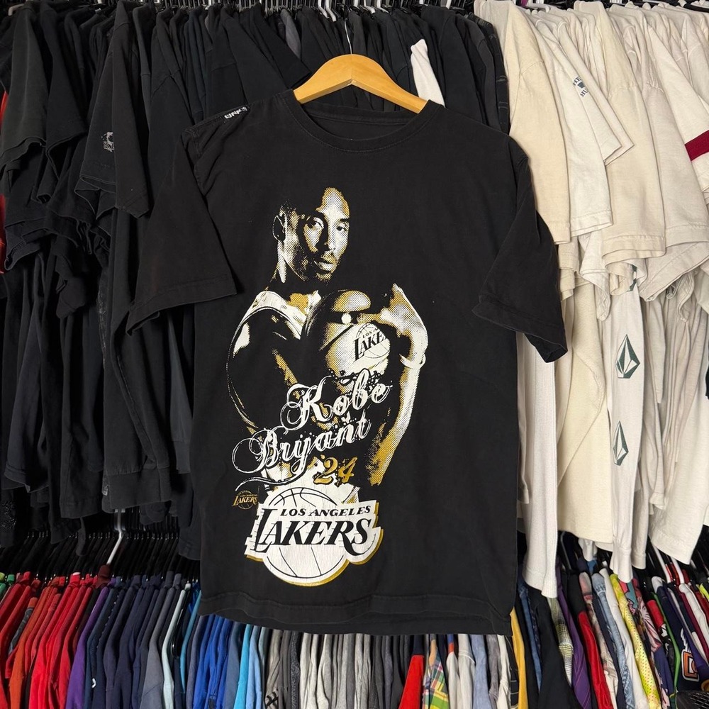 NBA Unk Kobe Bryant Shirt Men's Small Black Y2K Rap Tee Basketball Black Mamba